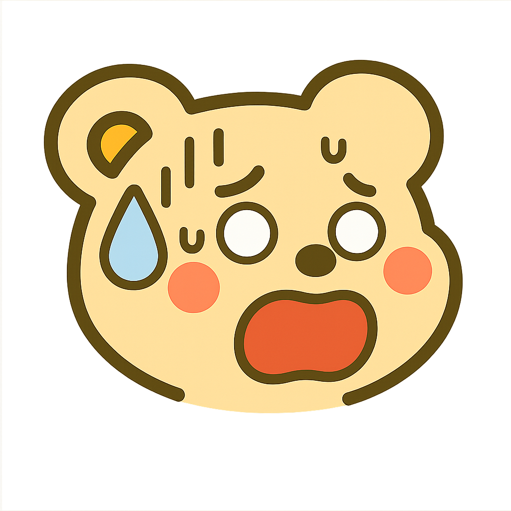 どりの焦っている表情(右向き)